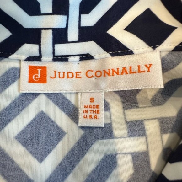 Jude Connally Grand Links Navy and white short sleeve collared dress Size Small - Picture 8 of 11